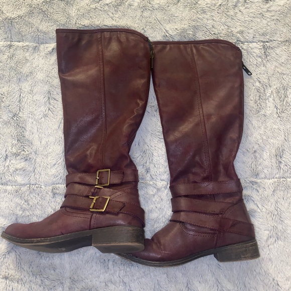 Womens maroon boots - Picture 3 of 5